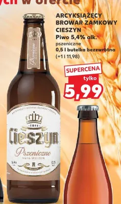 Piwo pszeniczne browar zamkowy Cieszyn 5,4% alk. promocja w Kaufland
