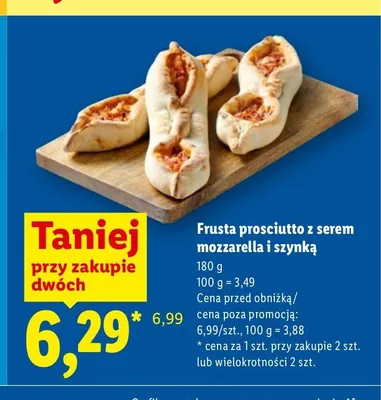 Frusta prosciutto z serem mozzarella i szynką promocja w Lidl