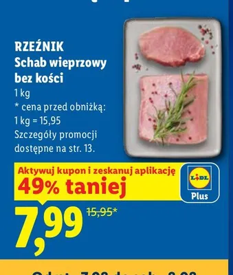 Schab wieprzowy bez kości Rzeźnik promocja w Lidl