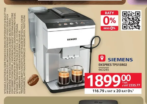 Ekspres TP515R02 Siemens promocja w Selgros