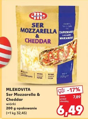 Ser Mozzarella & Cheddar wiórki promocja w Kaufland