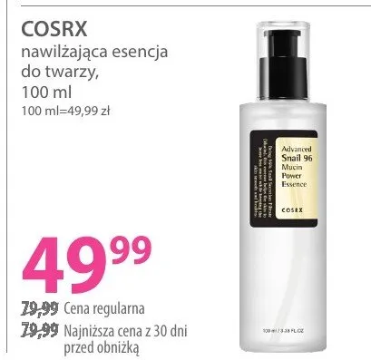 Esencja COSRX nawilżająca esencja do twarzy promocja w Hebe