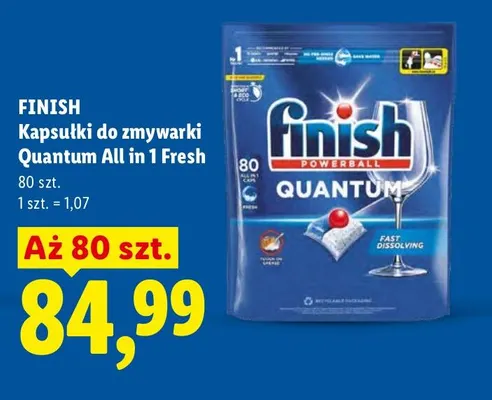 Kapsułki do zmywarki Quantum All in 1 Fresh Finish promocja w Lidl