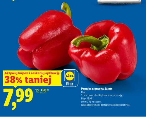 Papryka czerwona luzem promocja w Lidl