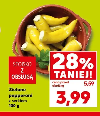 Zielone pepperoni z serkiem promocja w Kaufland