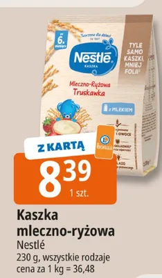 Kaszka mleczno-ryżowa truskawka Nestlé promocja w Leclerc