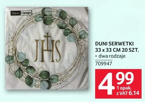 Serwetki Duni 33 x 33 CM 20 SZT. promocja w Selgros