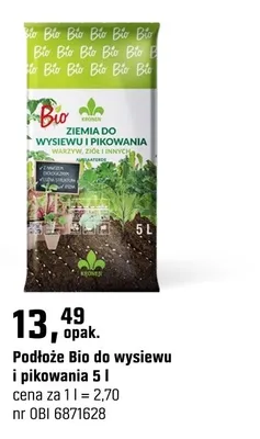 Podłoże Bio do wysiewu i pikowania promocja w OBI