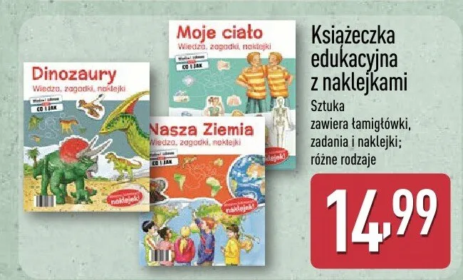 Książeczka edukacyjna z naklejkami promocja w Aldi