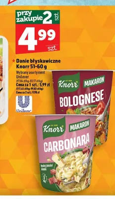 Danie błyskawiczne Knorr makaron bolognese promocja w TOPAZ