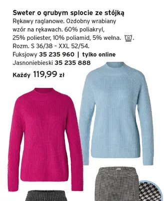 Sweter o grubym splocie ze stójką promocja w Tchibo