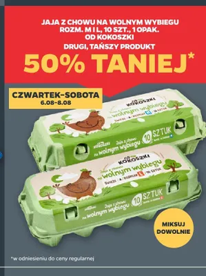 Jaja z chowu na wolnym wybiegu Od Kokoszki rozmiar L promocja w Netto