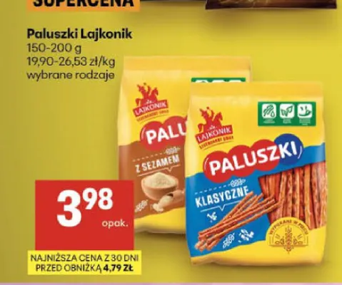 Paluszki Lajkonik z sezamem promocja w Delikatesy Centrum