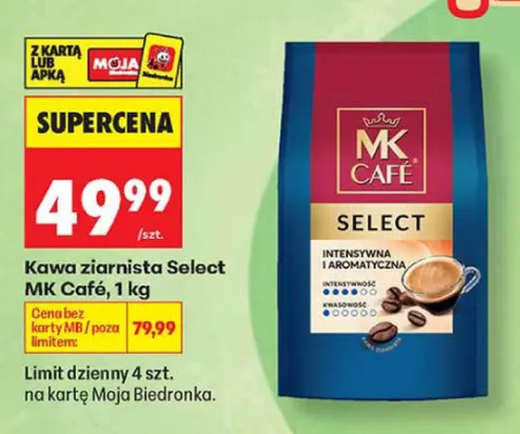 Kawa ziarnista MK Café Select promocja w Biedronka