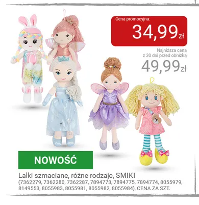 Lalki szmaciane Smiki promocja w Smyk