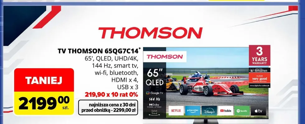 Telewizor Thomson 65QG7C14 65" Qled UHD 4K promocja w Carrefour