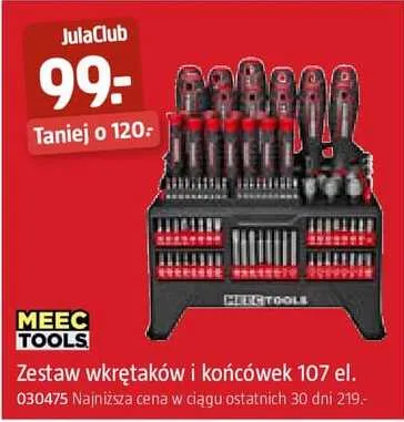 Zestaw wkrętaków i końcówek Meec Tools 107el. promocja w Jula