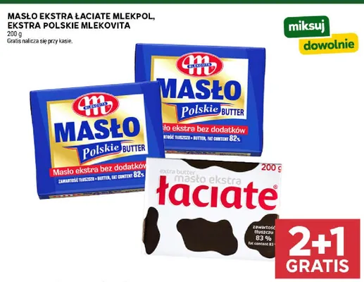 Masło ekstra Łaciate Mlekpol promocja w Stokrotka