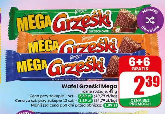 Wafel Mega Grześki orzechowe Goplana promocja w Dino