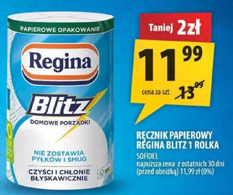 Ręcznik papierowy Regina Blitz 1 rolka promocja w Arhelan