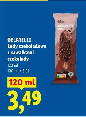 Lody czekoladowe z kawałkami czekolady promocja w Lidl