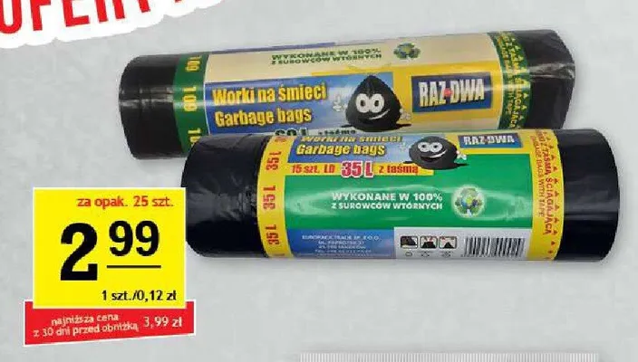 Worki na śmieci z taśmą Europack 35l 25-pak promocja w Gram Market