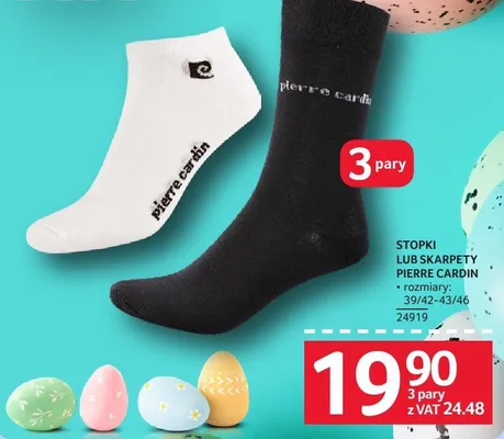Stopki lub skarpety Pierre Cardin 3 pary, rozmiary 39/42-43/46 promocja w Selgros