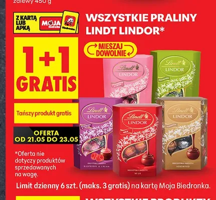 Praliny Lindt Lindor promocja w Biedronka