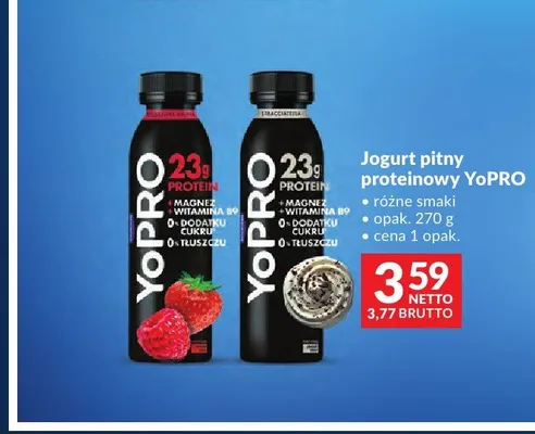 Jogurt pitny proteinowy Danone YoPRO o smaku truskawkowo-malinowym promocja w Makro