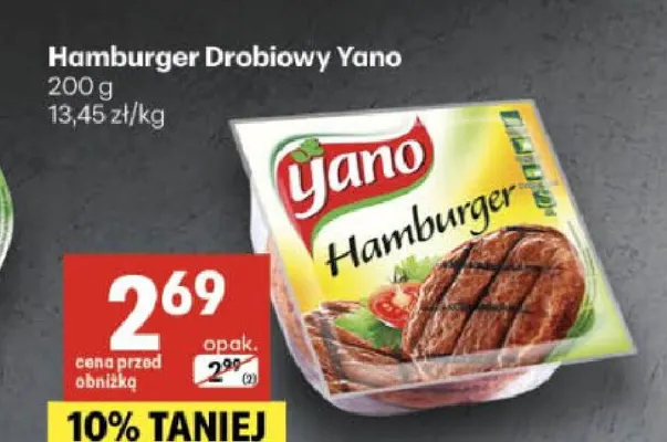 Hamburger drobiowy Yano promocja w Delikatesy Centrum