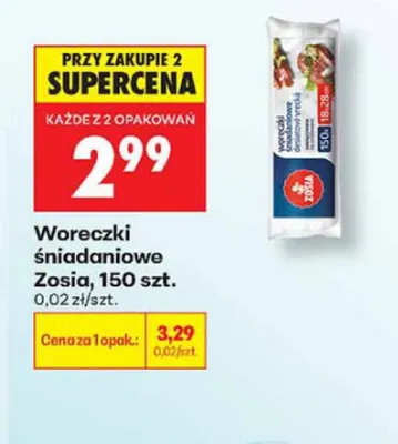 Woreczki śniadaniowe Zosia promocja w Biedronka
