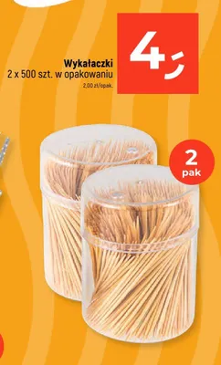 Wykałaczki 2 x 500 szt. w opakowaniu promocja w Dealz