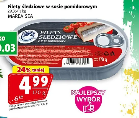 Filety śledziowe w sosie pomidorowym promocja w Prim Market