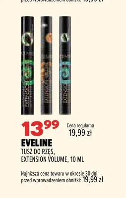 Tusz do rzęs Eveline Extension Volume promocja w Drogerie Natura