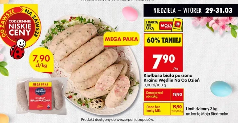Kiełbasa biała promocja w Biedronka
