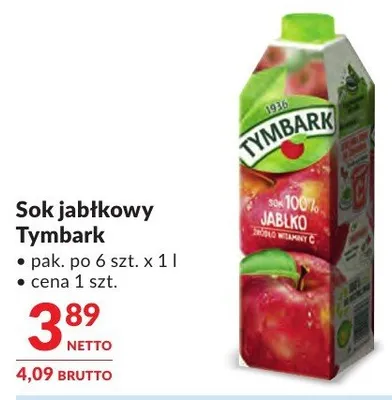 Sok jabłkowy Tymbark promocja w Makro
