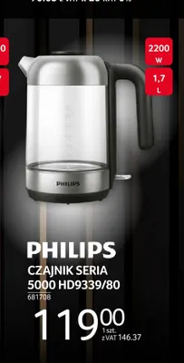 Czajnik seria 5000 HD9339/80 Philips promocja w Selgros