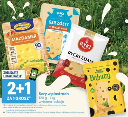 Ser żółty w plastrach typ szwajcarski Kanka promocja w Delikatesy Centrum