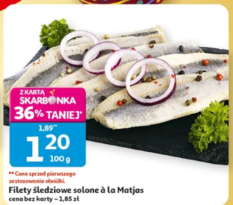 Filety śledziowe solone à la Matjas promocja w Auchan