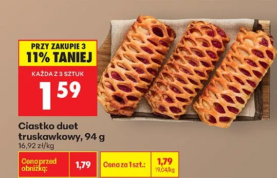Ciastko duet truskawkowy promocja w Biedronka
