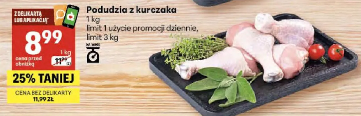 Podudzia z kurczaka promocja w Delikatesy Centrum