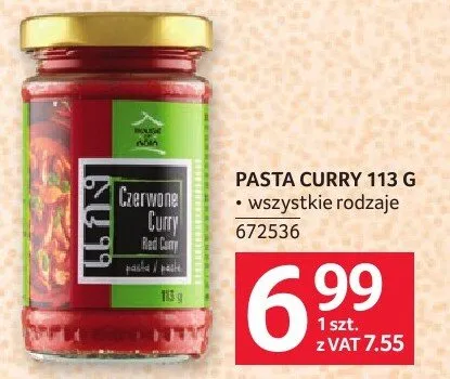 Pasta curry 113g wszystkie rodzaje promocja w Selgros