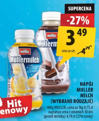 Napój Müller Milch (wybrane rodzaje) promocja w Arhelan