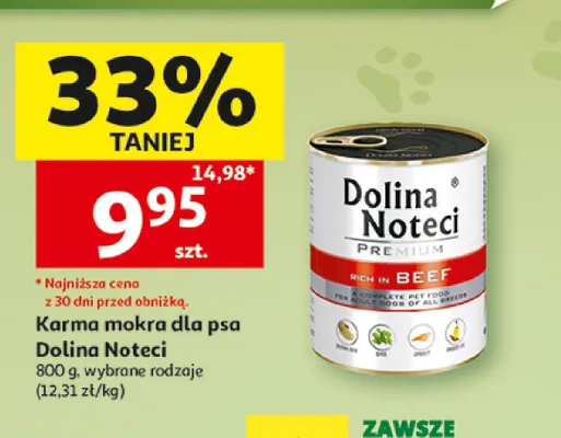 Karma mokra dla psa Dolina Noteci Premium promocja w Auchan