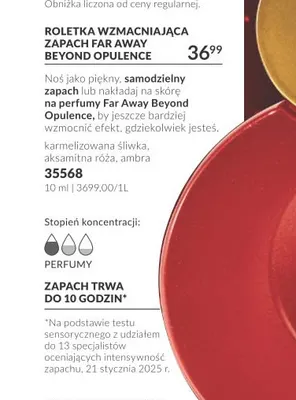 Roletka wzmacniająca zapach Far Away Beyond Opulence Avon promocja w AVON