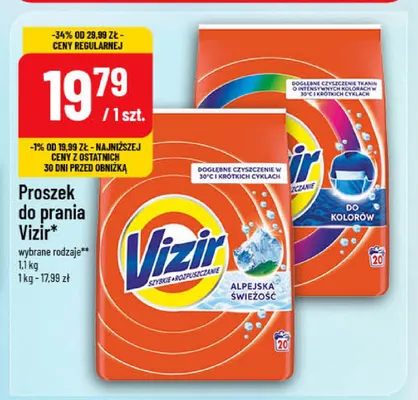 Proszek do prania Vizir Alpejska Świeżość promocja w POLOmarket