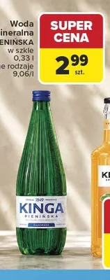 Woda mineralna Kinga Pienińska w szkle promocja w Carrefour