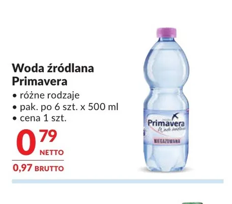 Woda źródlana Primavera promocja w Makro