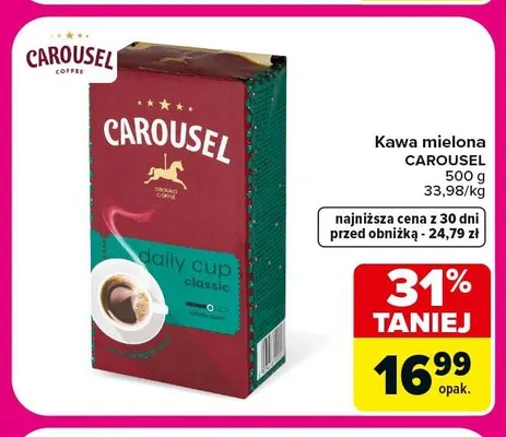 Kawa mielona Carousel promocja w Carrefour Market