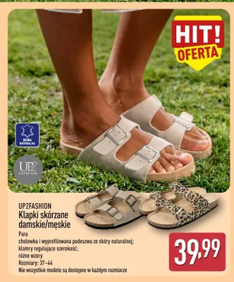 Klapki skórzane damskie/męskie UP2FASHION promocja w Aldi